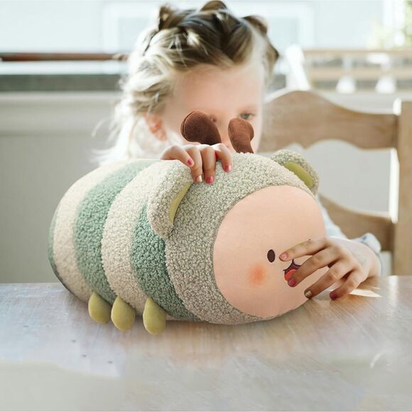 11 inch KZT Small Green Cute Insect Stuffed Animal Toy Plush Pillow - Picture 5 of 6